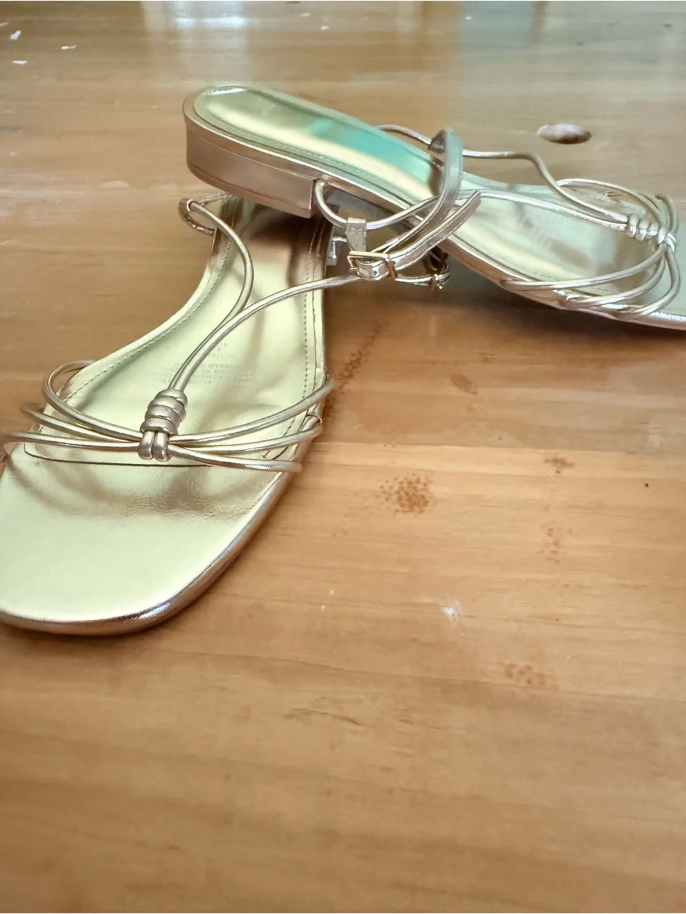 H&M Rose Gold Strappy Slingback Sandals